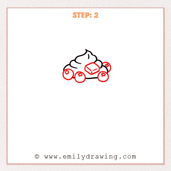how to draw a pancake - Step 2