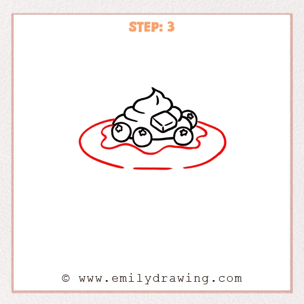 how to draw a pancake - Step 3
