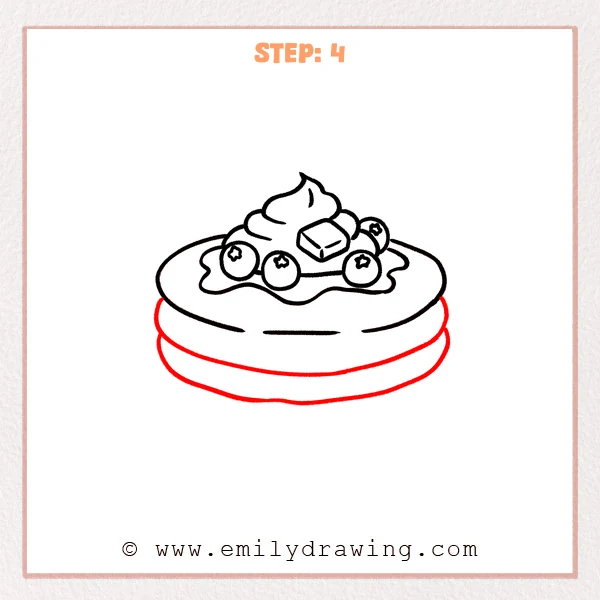 how to draw a pancake - Step 4