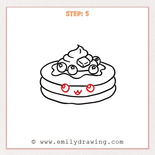 how to draw a pancake - Step 5