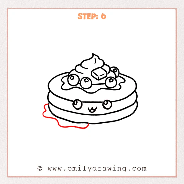 how to draw a pancake - Step 6