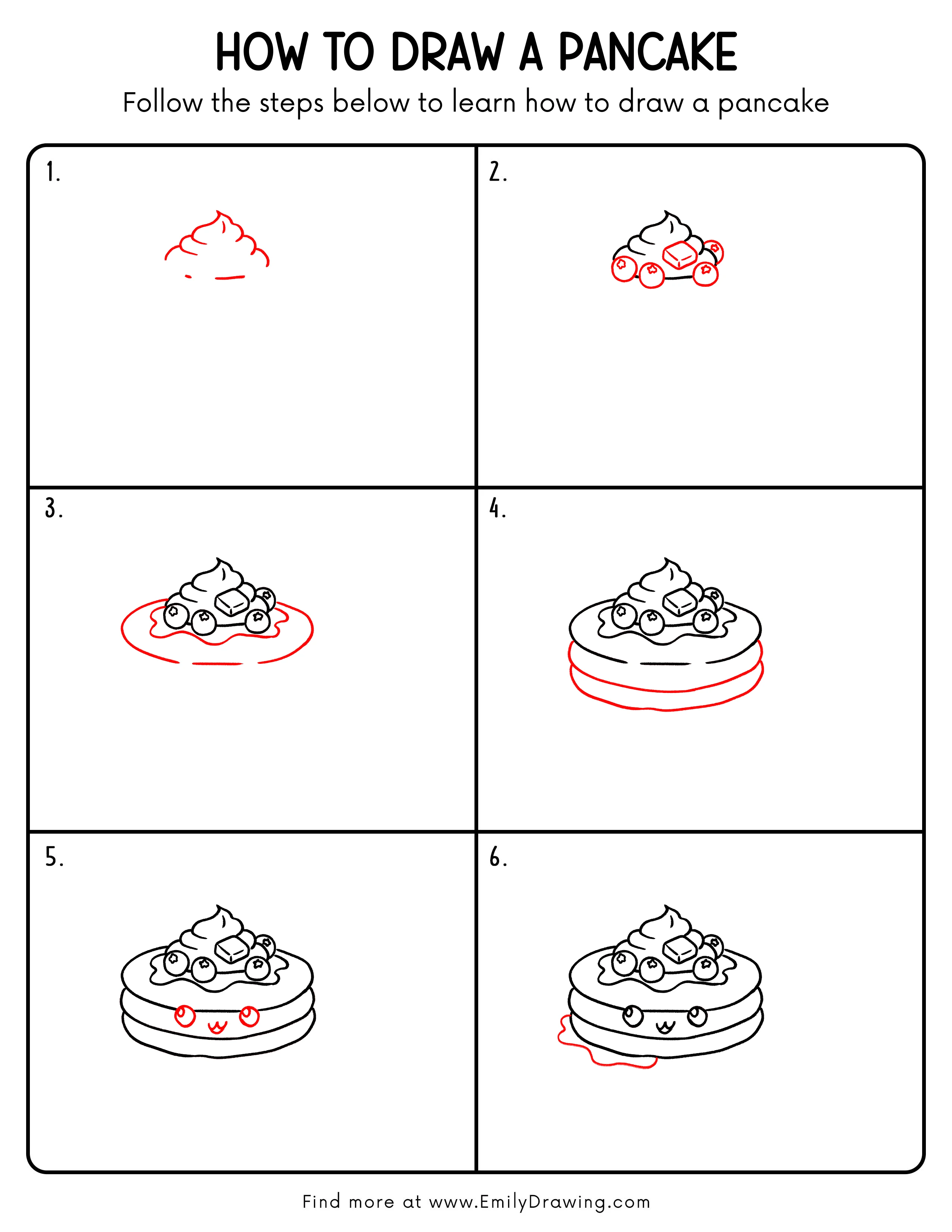 Printable Pancake Drawing Guide