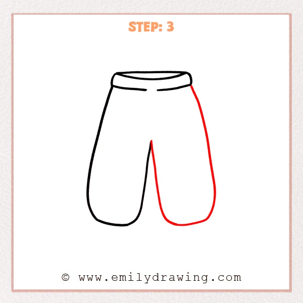 how to draw a pants - Step 3