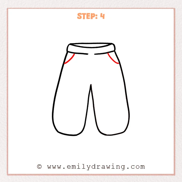 how to draw a pants - Step 4