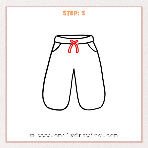 how to draw a pants - Step 5