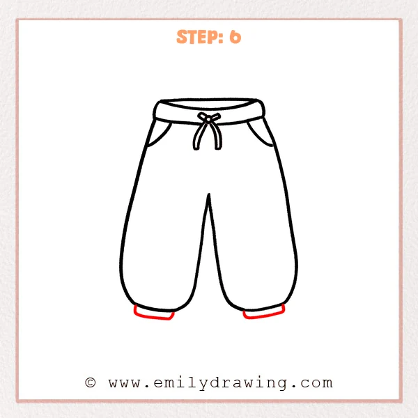 how to draw a pants - Step 6