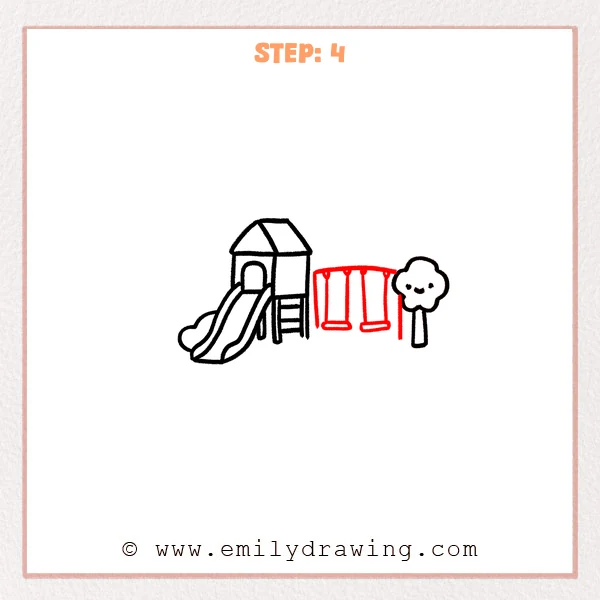 how to draw a park - Step 4