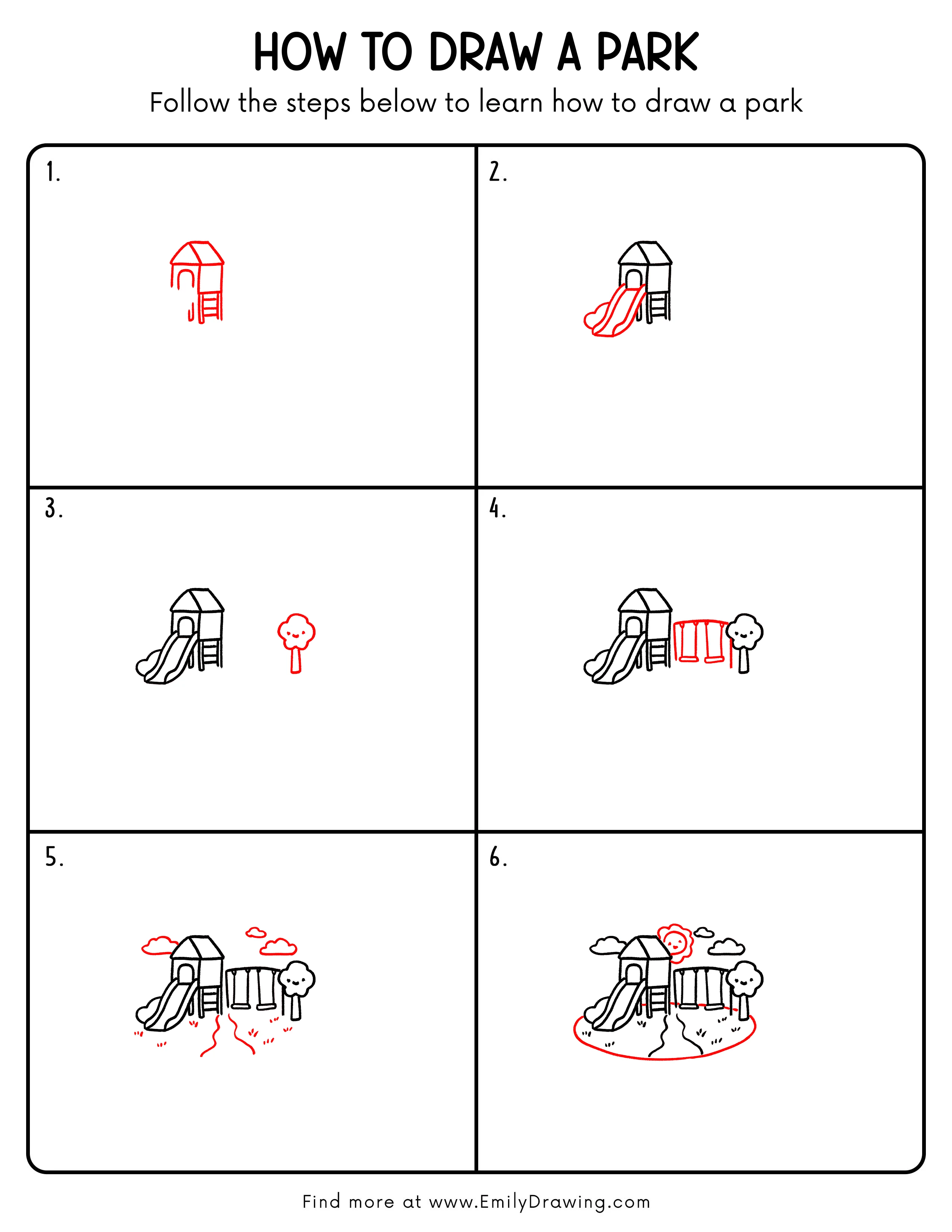 Printable Park Drawing Guide