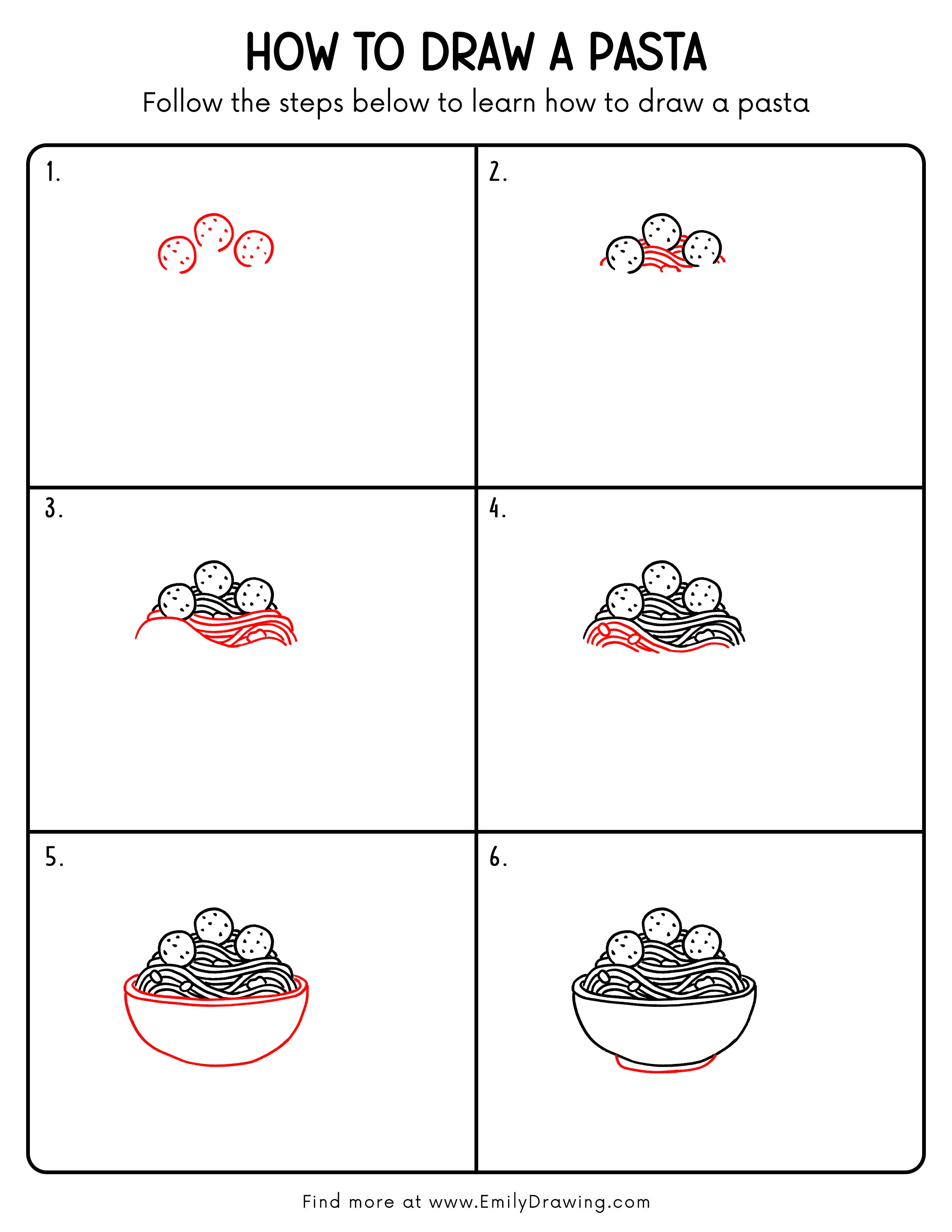 Printable Pasta Drawing Guide