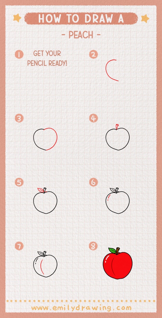 how to draw a peach pinterest pin