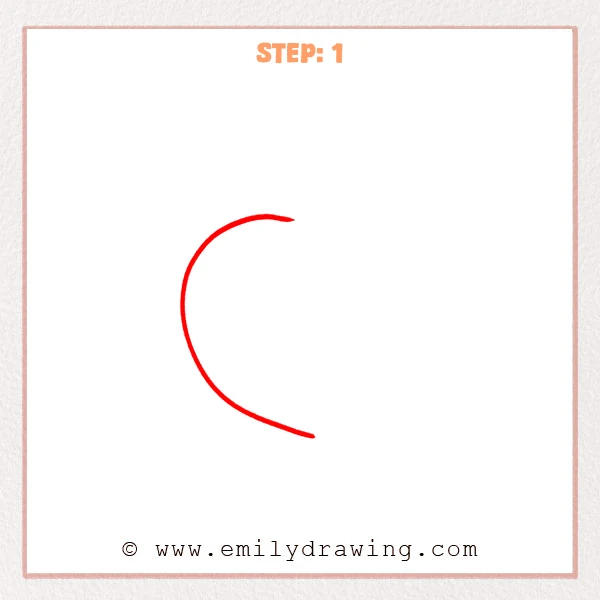 how to draw a peach - Step 1