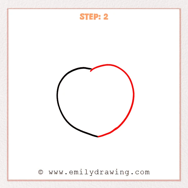 how to draw a peach - Step 2