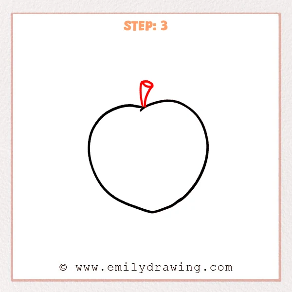 how to draw a peach - Step 3