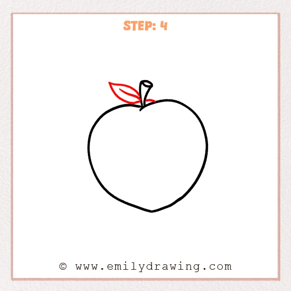 how to draw a peach - Step 4