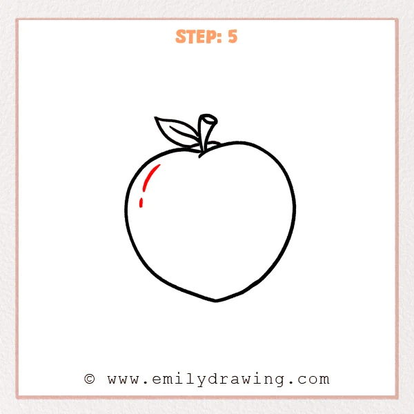 how to draw a peach - Step 5