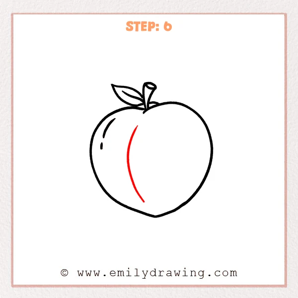 how to draw a peach - Step 6