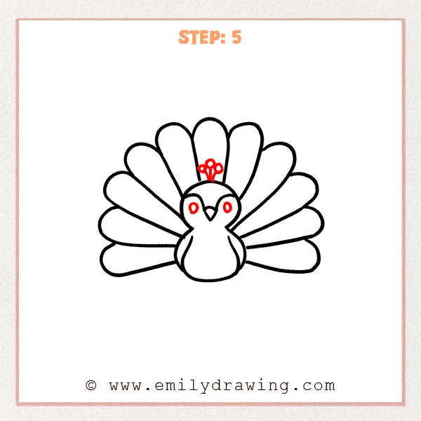 how to draw a peacock - Step 5