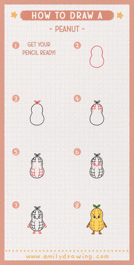 how to draw a peanut pinterest pin