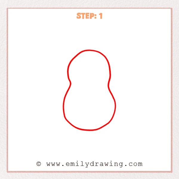 how to draw a peanut - Step 1