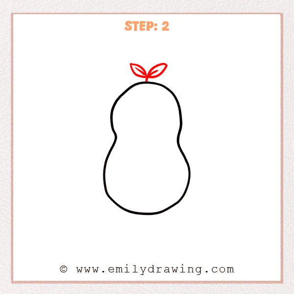 how to draw a peanut - Step 2