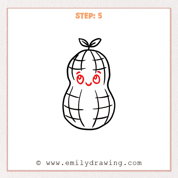 how to draw a peanut - Step 5