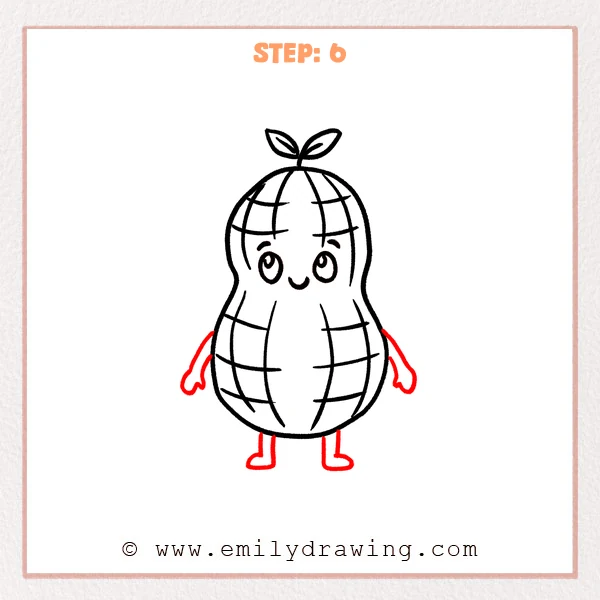 how to draw a peanut - Step 6