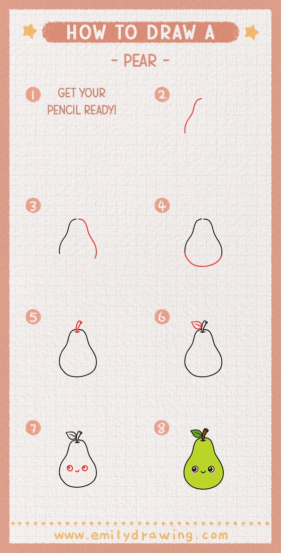 how to draw a pear pinterest pin