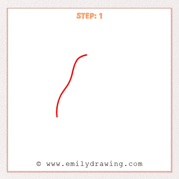 how to draw a pear - A pear drawing begins with a single curved sketch line forming the left outer contour.