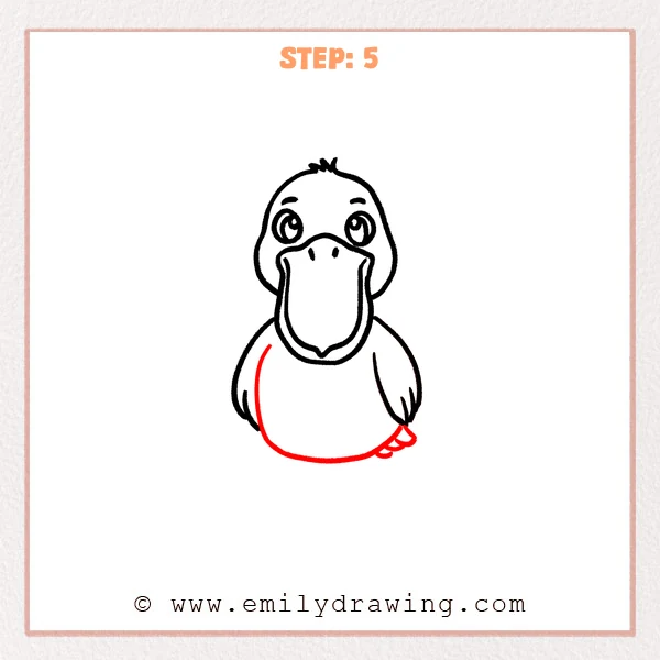 how to draw a pelican - Step 5