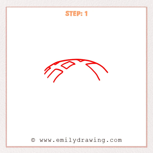 how to draw a pie - Step 1