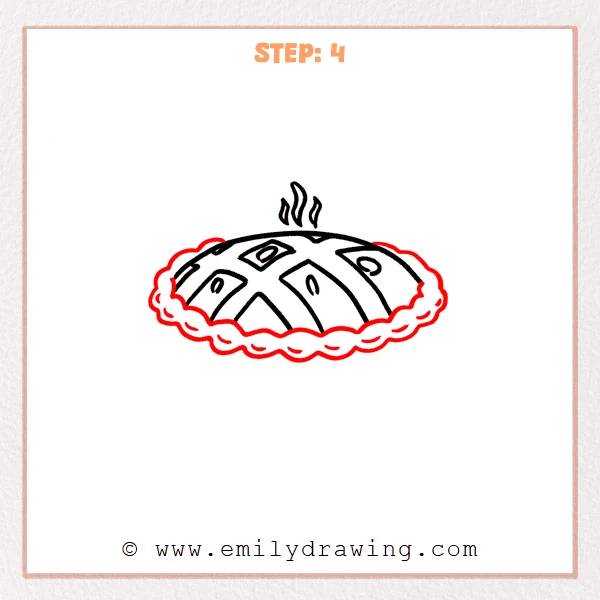 how to draw a pie - Step 4