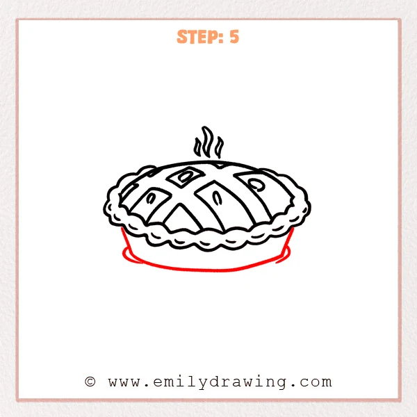 how to draw a pie - Step 5