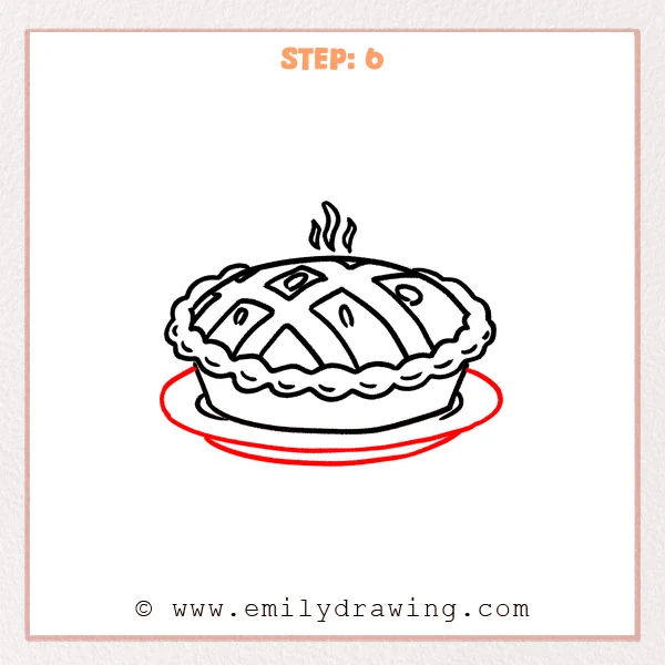 how to draw a pie - Step 6