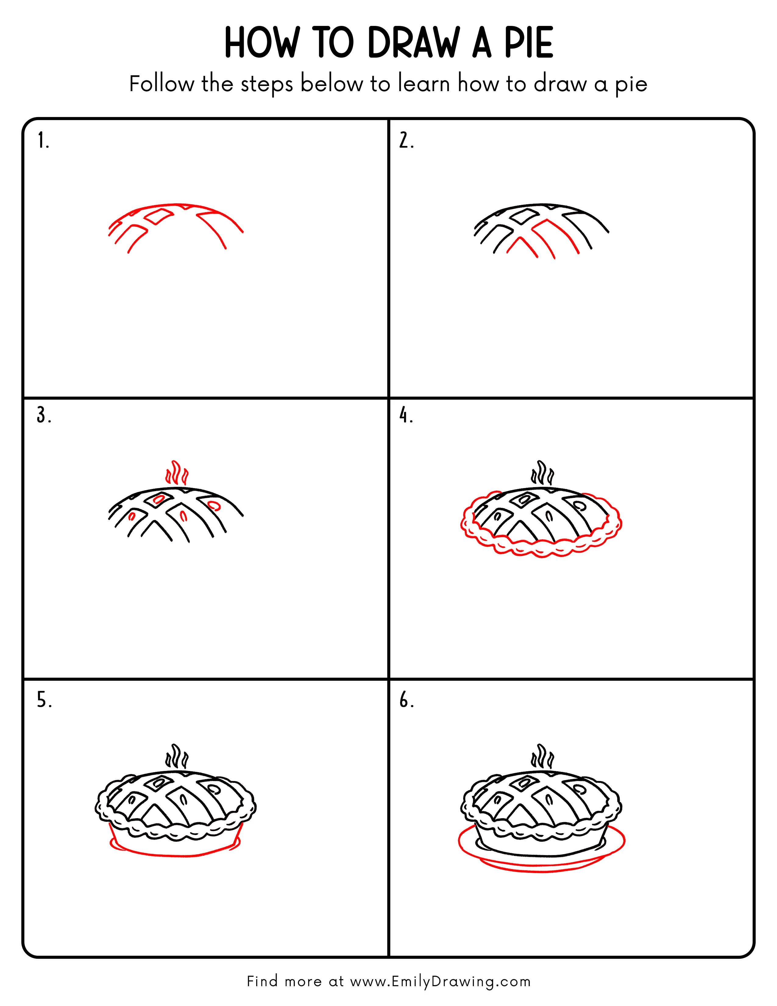 Printable Pie Drawing Guide