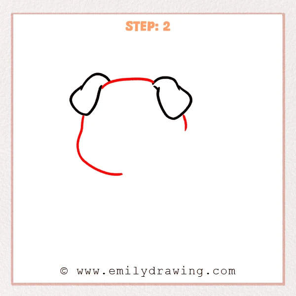 how to draw a pig - Step 2