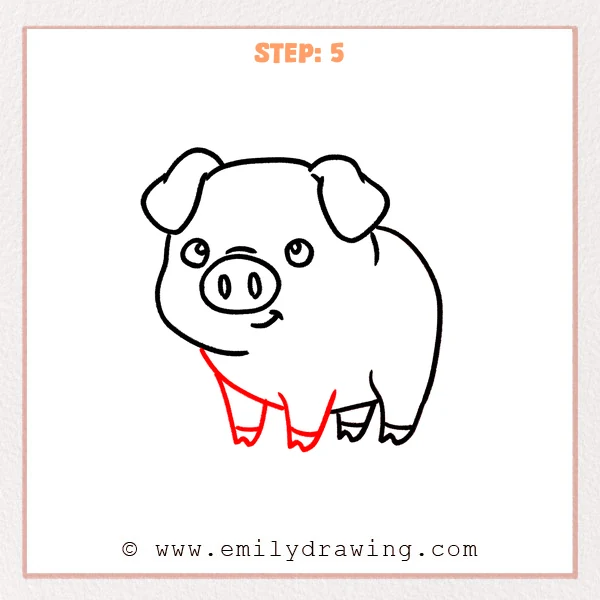 how to draw a pig - Step 5