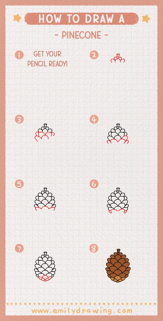 how to draw a pinecone pinterest pin