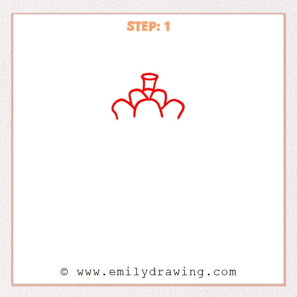 how to draw a pinecone - Step 1