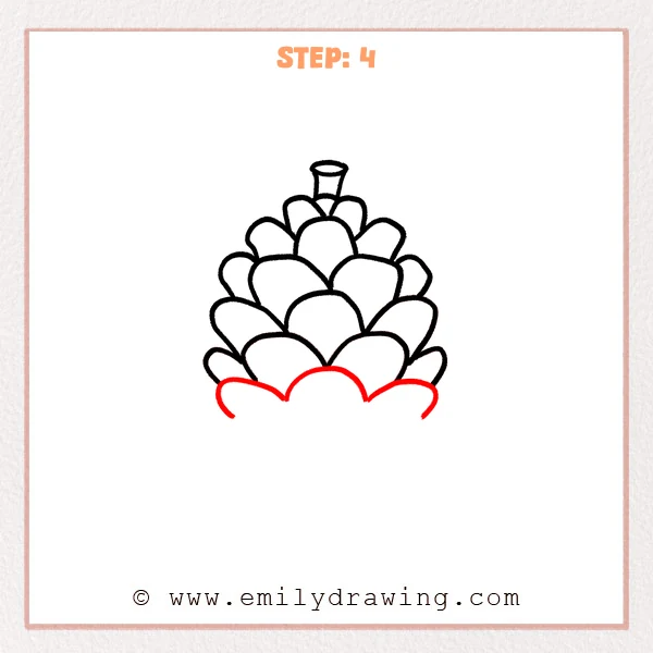 how to draw a pinecone - Step 4