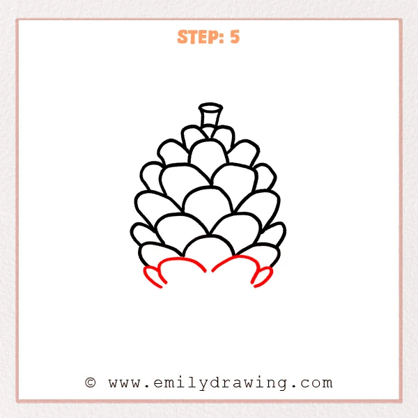 how to draw a pinecone - Step 5