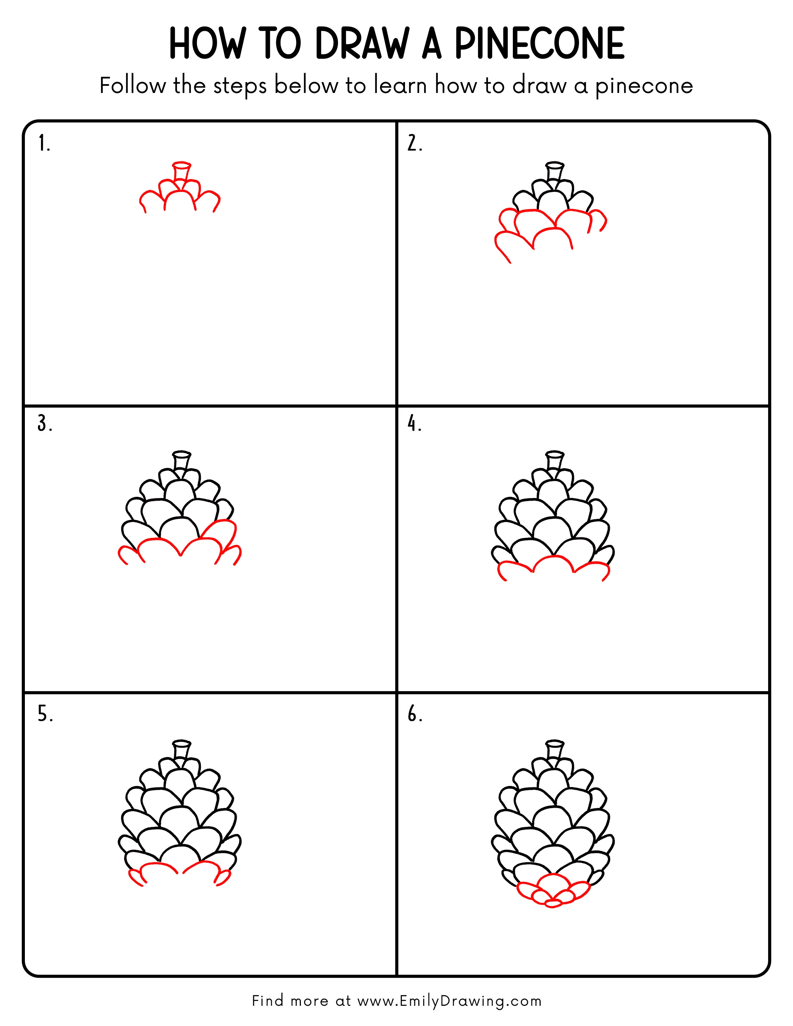 Printable Pinecone Drawing Guide