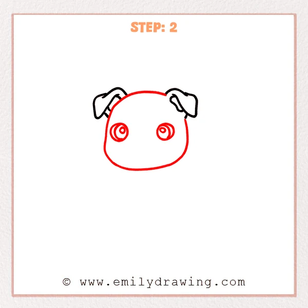 how to draw a pitbull - Step 2