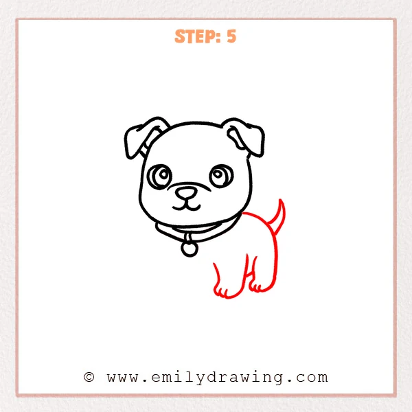 how to draw a pitbull - Step 5