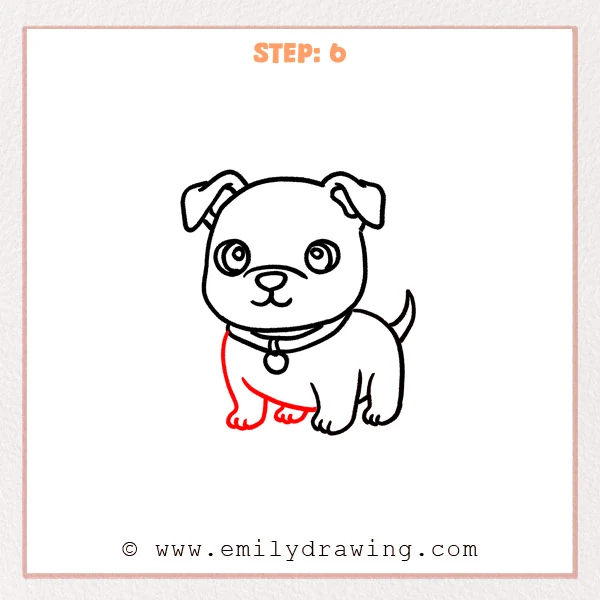 how to draw a pitbull - Step 6