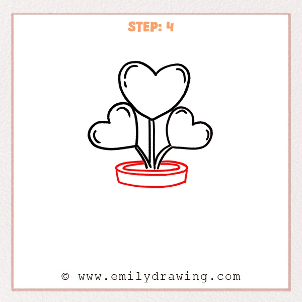 how to draw a plant - Step 4