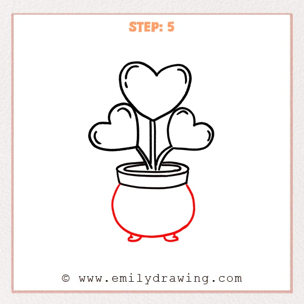 how to draw a plant - Step 5