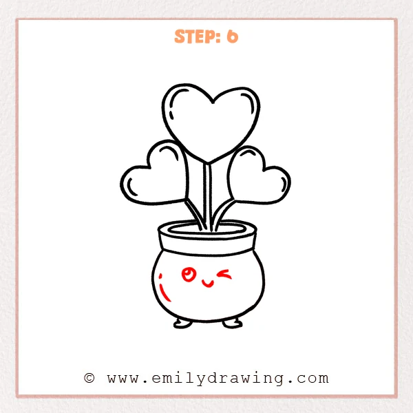 how to draw a plant - Step 6
