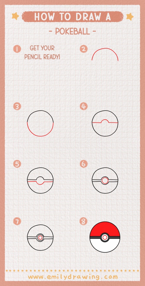 how to draw a pokeball pinterest pin