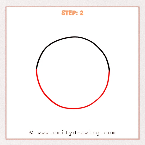 how to draw a pokeball - Step 2