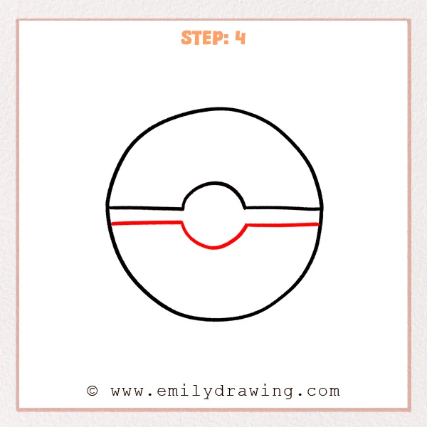 how to draw a pokeball - Step 4